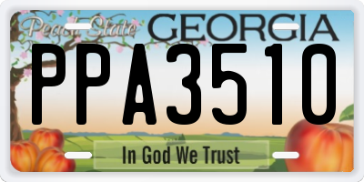 GA license plate PPA3510