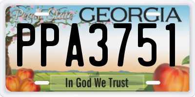 GA license plate PPA3751