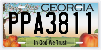 GA license plate PPA3811
