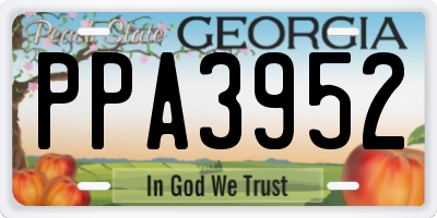 GA license plate PPA3952