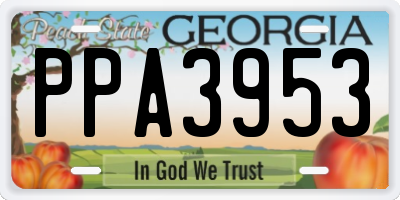 GA license plate PPA3953