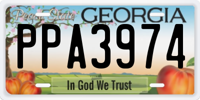 GA license plate PPA3974