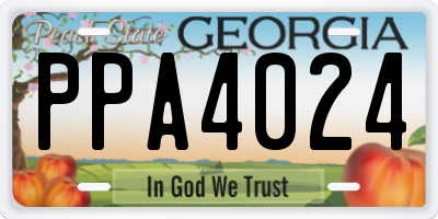 GA license plate PPA4024
