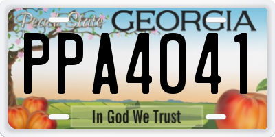 GA license plate PPA4041