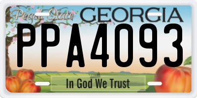 GA license plate PPA4093