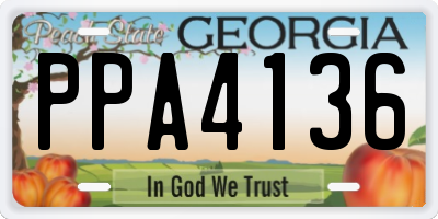 GA license plate PPA4136