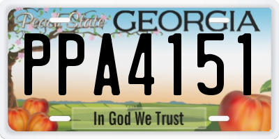 GA license plate PPA4151