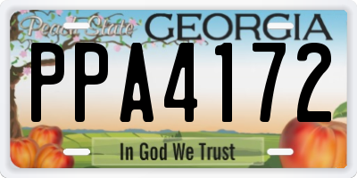 GA license plate PPA4172