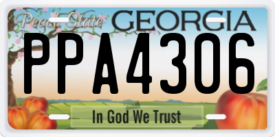GA license plate PPA4306