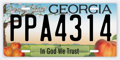 GA license plate PPA4314
