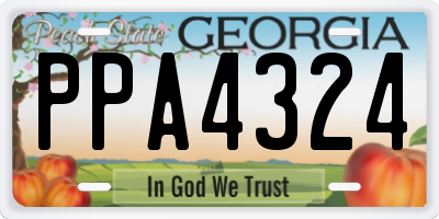 GA license plate PPA4324
