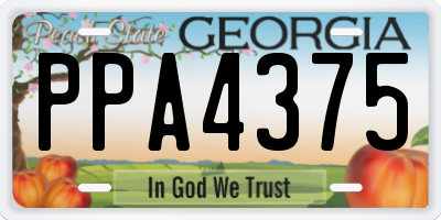 GA license plate PPA4375