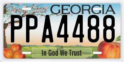 GA license plate PPA4488