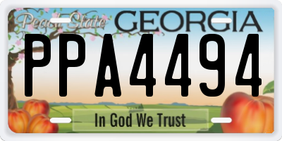 GA license plate PPA4494