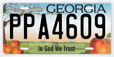 GA license plate PPA4609