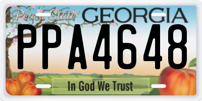 GA license plate PPA4648