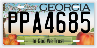 GA license plate PPA4685