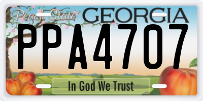 GA license plate PPA4707