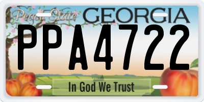 GA license plate PPA4722