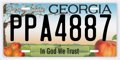 GA license plate PPA4887