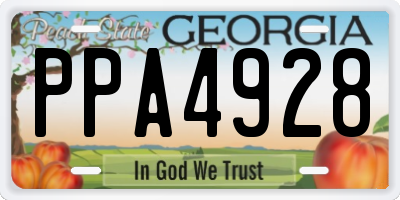 GA license plate PPA4928