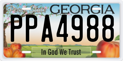 GA license plate PPA4988