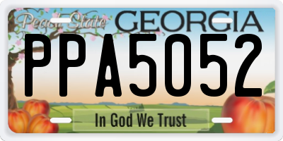 GA license plate PPA5052