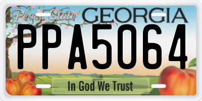 GA license plate PPA5064