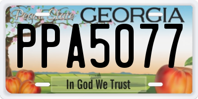 GA license plate PPA5077