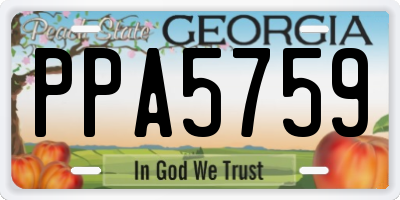 GA license plate PPA5759