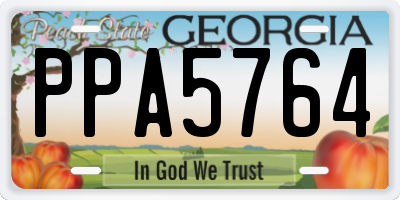 GA license plate PPA5764