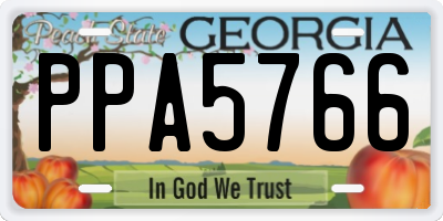 GA license plate PPA5766