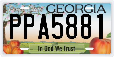 GA license plate PPA5881