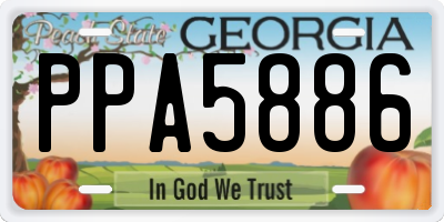 GA license plate PPA5886