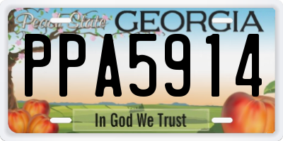 GA license plate PPA5914