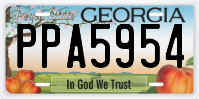 GA license plate PPA5954