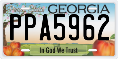 GA license plate PPA5962