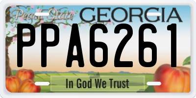GA license plate PPA6261