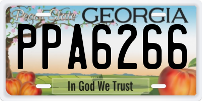 GA license plate PPA6266