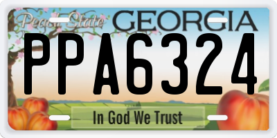 GA license plate PPA6324