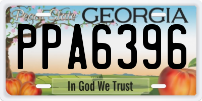 GA license plate PPA6396