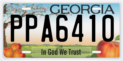 GA license plate PPA6410