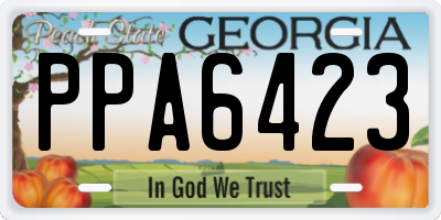 GA license plate PPA6423