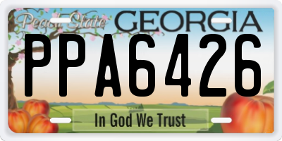 GA license plate PPA6426