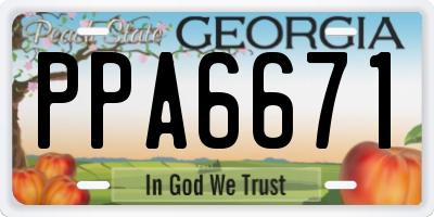 GA license plate PPA6671