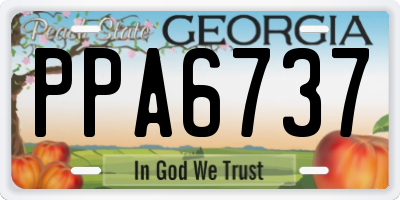 GA license plate PPA6737