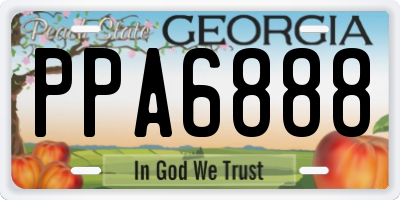 GA license plate PPA6888