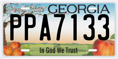 GA license plate PPA7133