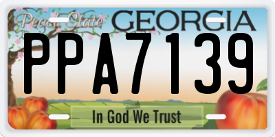 GA license plate PPA7139