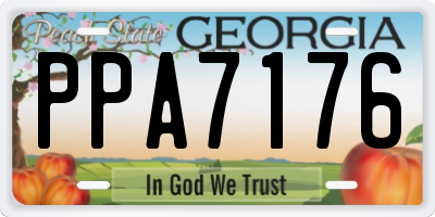 GA license plate PPA7176